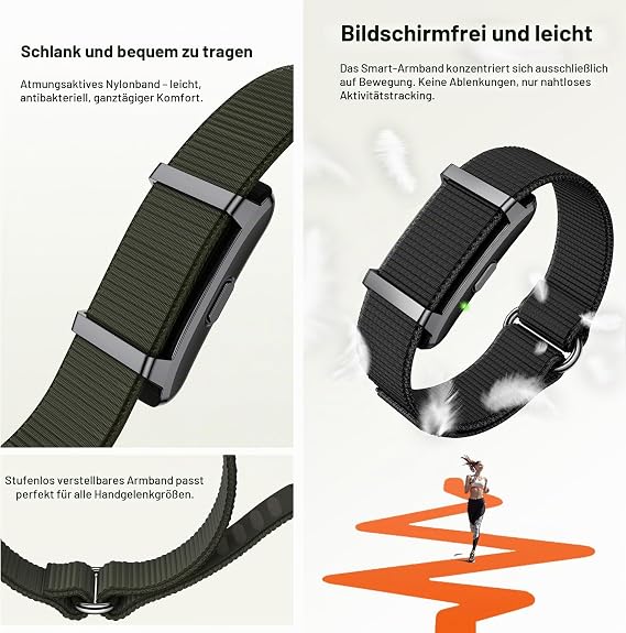 findtime Fitness Tracker Bracelet without Display Smart Bracelet Women Men Pedometer Activity Trackers with Sleep Tracker Heart Rate Monitor Calorie Distance Tracking