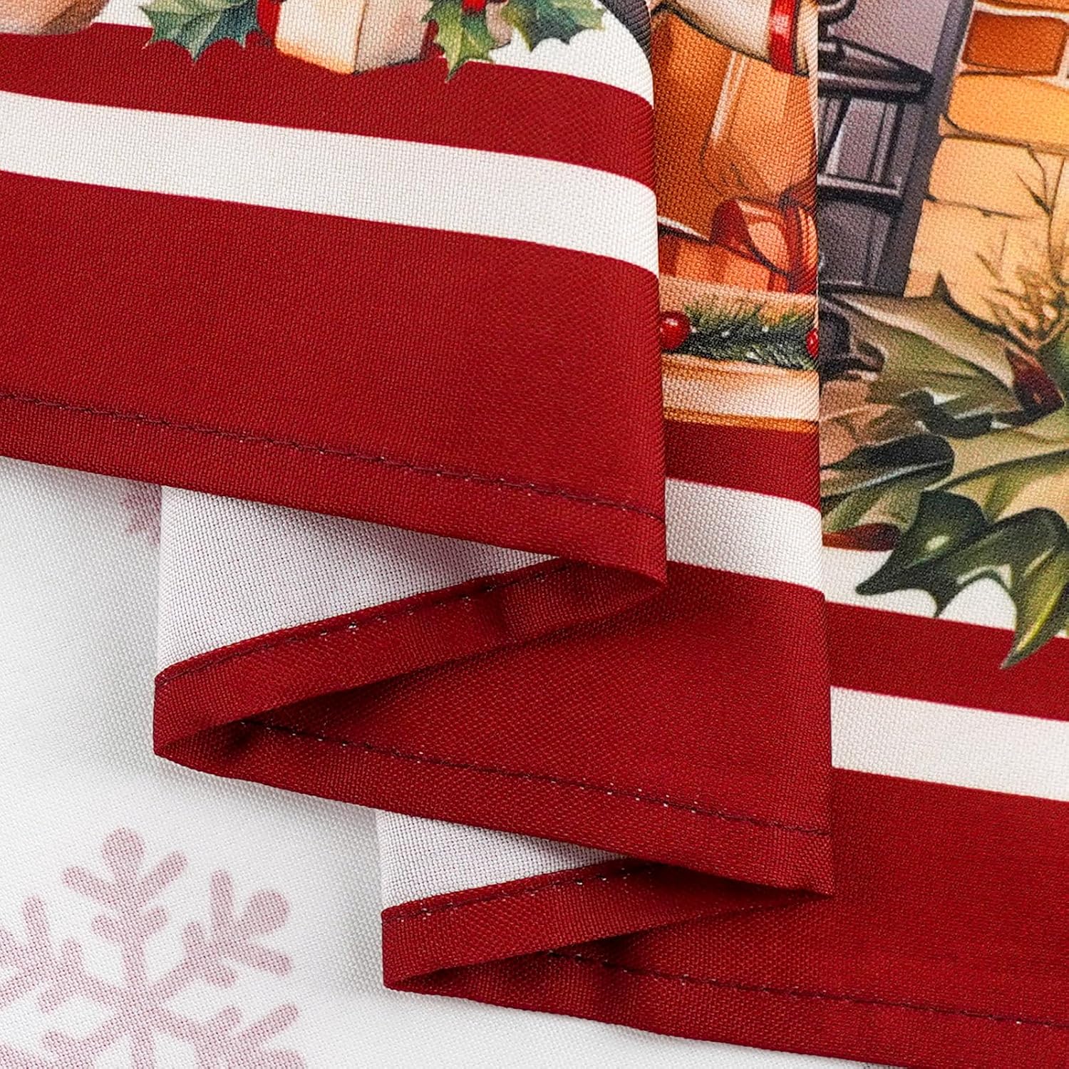 Christmas Tablecloth Winter Holiday Table Cloth Washable Christmas Tree Table Cover for New Years Party and Dining Room Decor-60"*102" Oval