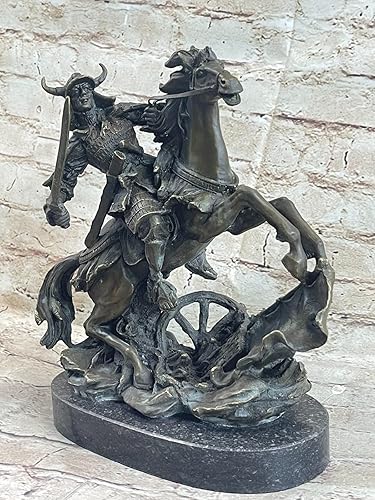 EUROPEAN BRONZE Figura japonesa del guerrero ninja samurái de bronce en la guerra del caballo estatua decoración