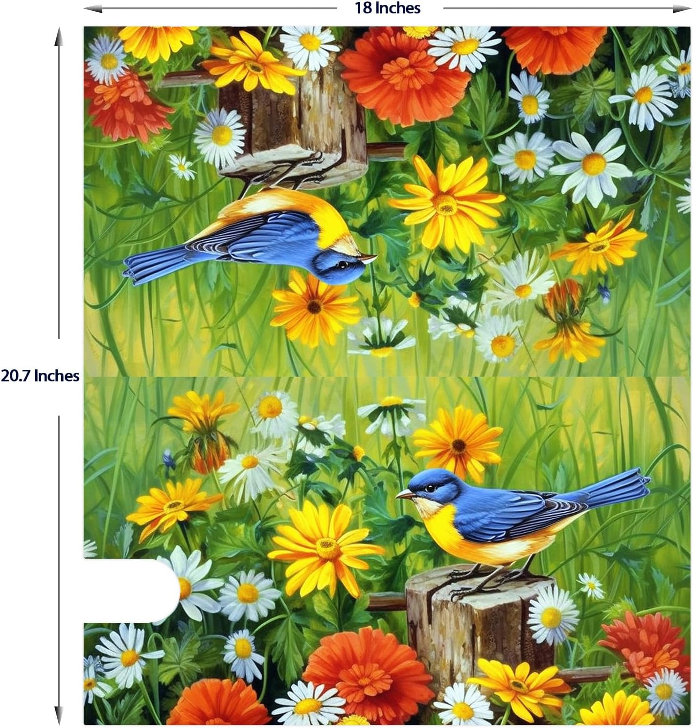 Texupday Daisy Floral Bird Decoration Mailbox Cover with Magnetic Strip Spring Summer Flower Blooms Mailbox Wraps Post Letter Box Cover Standard Size 21" X 18" for Garden Outdoor Yard Decor