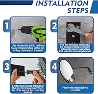 Vista 4 de Maitys 2 espejos convexos de acrílico para seguridad de tráfico, visión de ángulo amplio ajustable con soporte de fijación para interiores