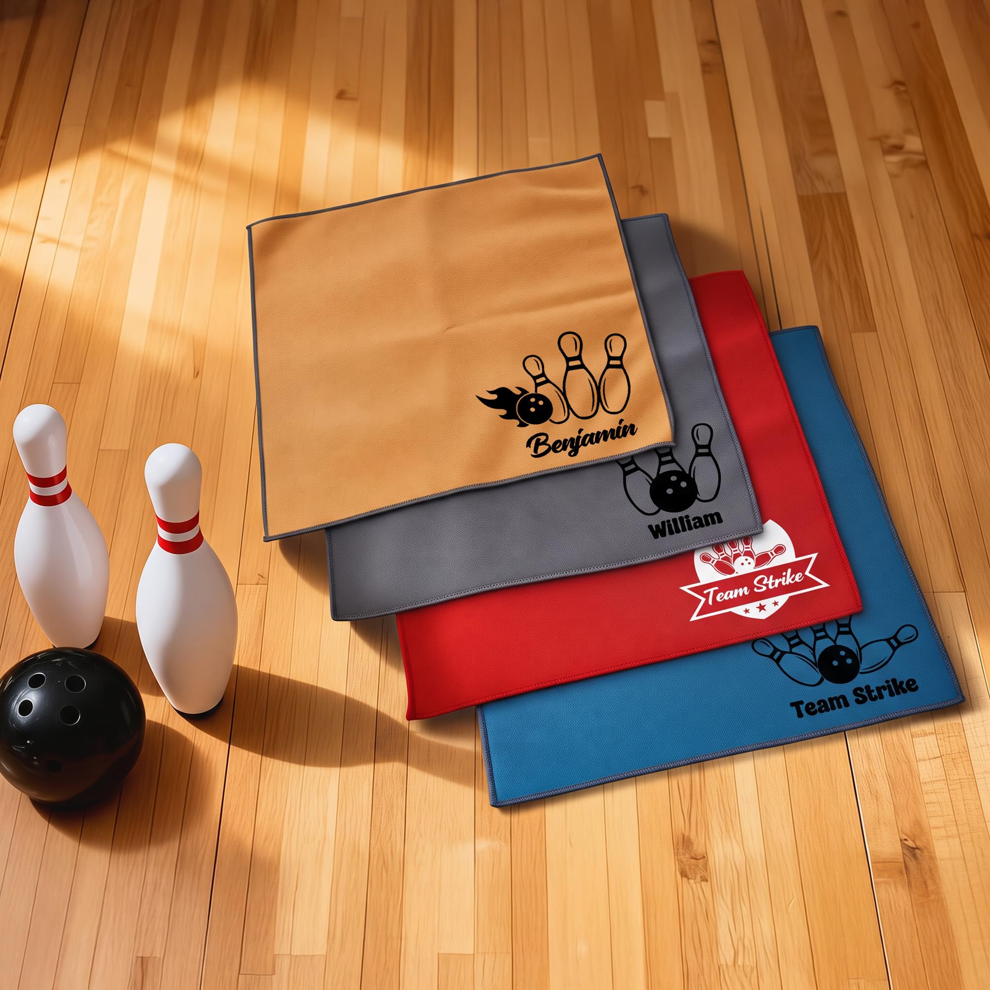 CALLIE Personalized Bowling Ball Towel, Bowling Shammy Cleaning Cloth