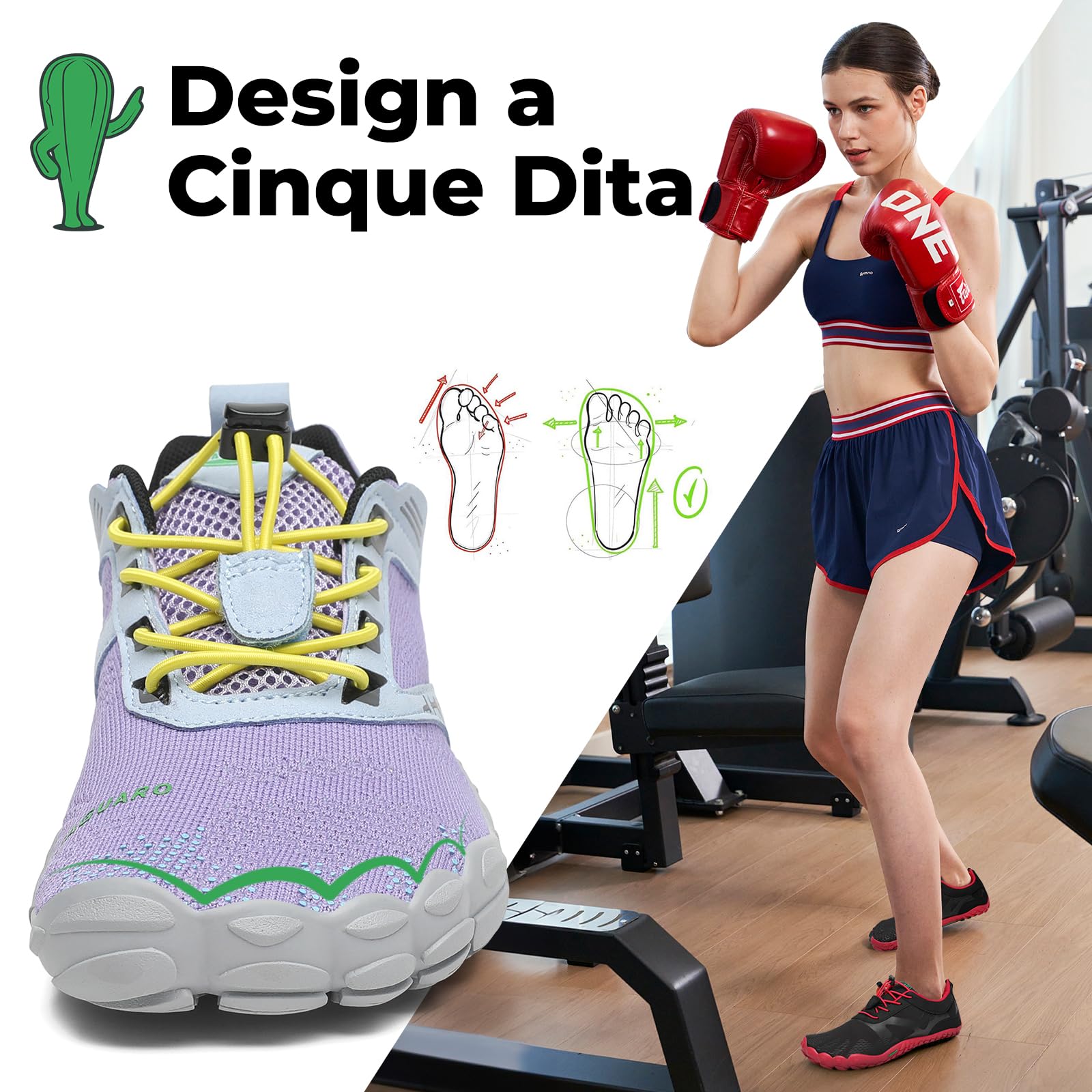 SAGUARO Scarpe Barefoot Shoes Minimaliste Scarpe da Trail Running Uomo Donna Gr.36-48