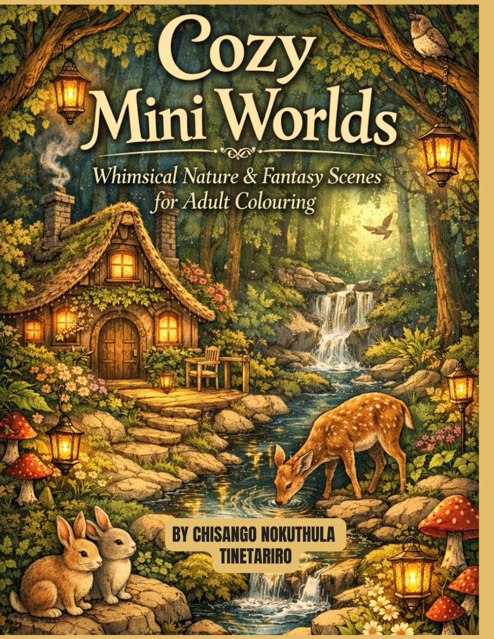 Cozy Mini Worlds: Whimsical Nature & Fantasy Scenes for Adult Colouring
