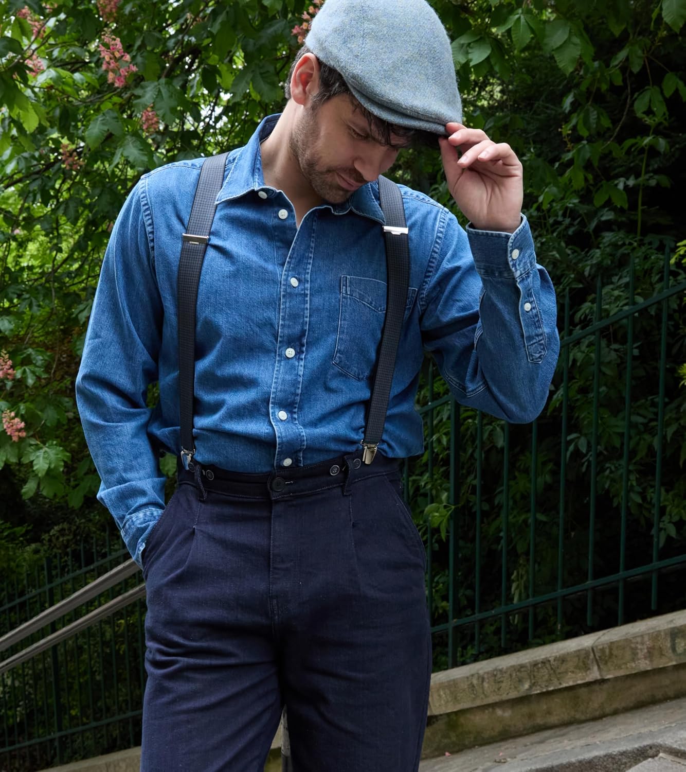 PIERROT Suspenders for Men with Very Strong Clips - One Size Adjustable - Braces for Men Trousers Heavy Duty