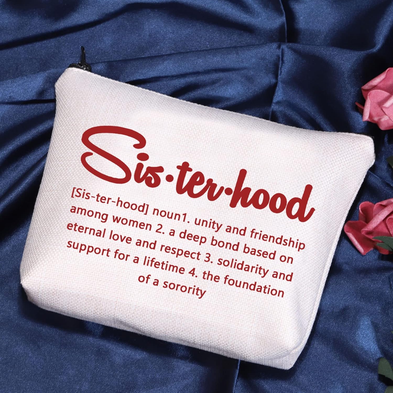 POFULL Sorority Gift Sorority Sister Makeup Bag Sorority Paraphernalia Girls Gift (Red bag) - Image 3