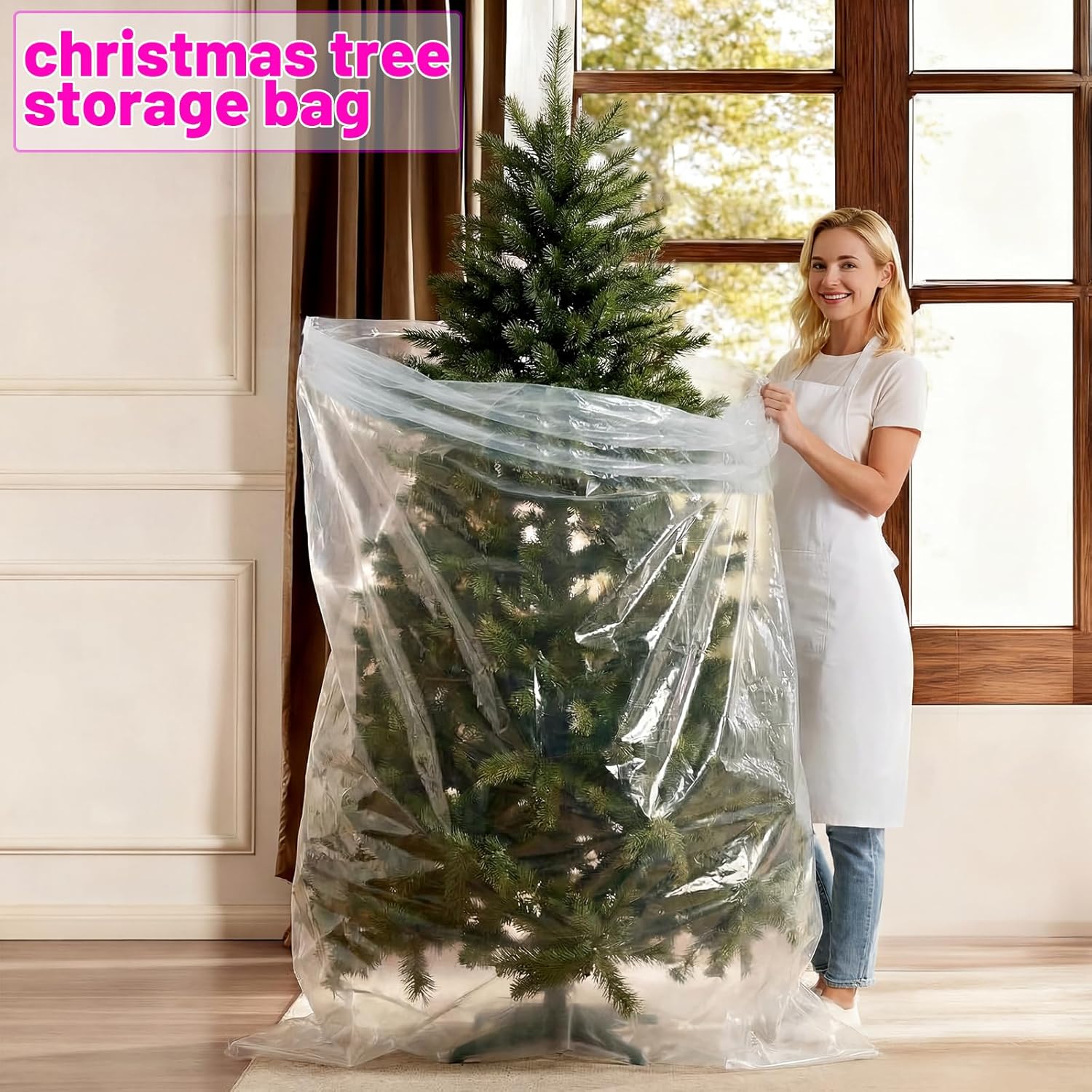 4 Pcs Balloon Bags for Transport with Ties, Large Plastic Balloon Storage Bag 98x59 inches(2pcs) 47x59 inches(2pcs), Giant Clear Carrying Storage Bags for Wedding Birthday Party Supplies - Image 4