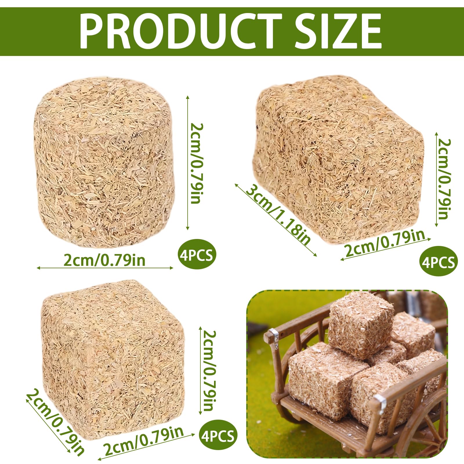 HhBdy Toy Hay Bales 12Pcs Haystack Decorations Model Bales of Hay for Decorating Autumn Miniature Figurine Fake Hay for Mini House Decoration Garden Decoration Diy Autumn Harvest Craft - Image 2