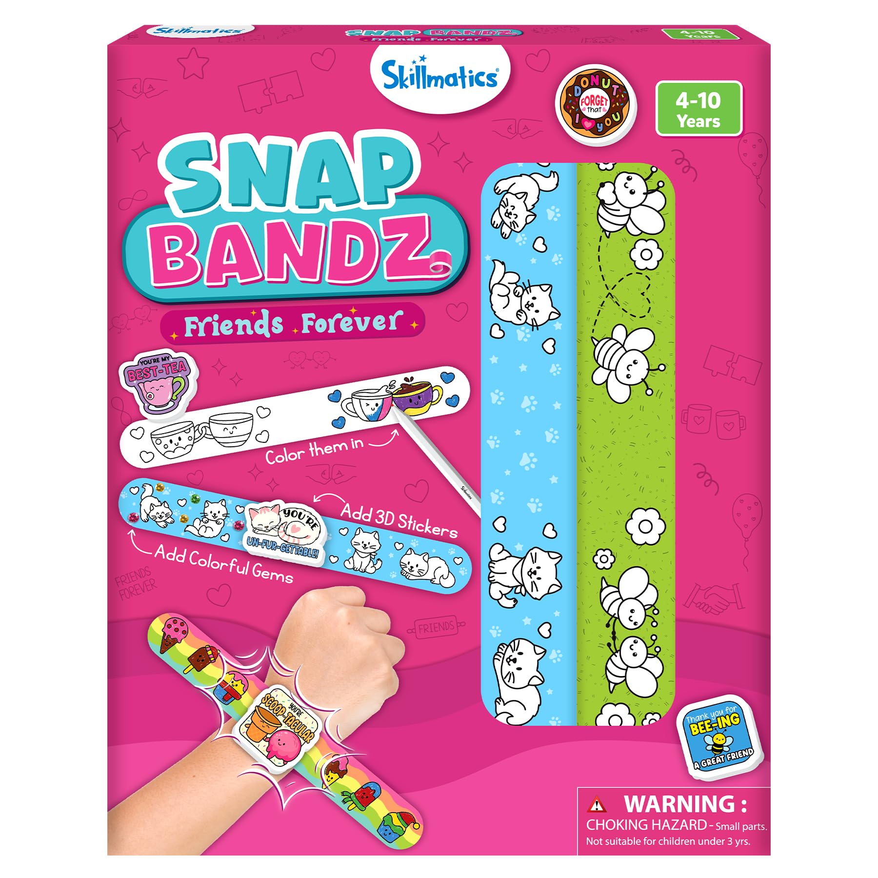 Skillmatics Craft Activity - Snap Bandz, Friendship Bands, DIY Jewelry Art & Craft Activity, Mess-Free, Creative Kit, 8 Ba...