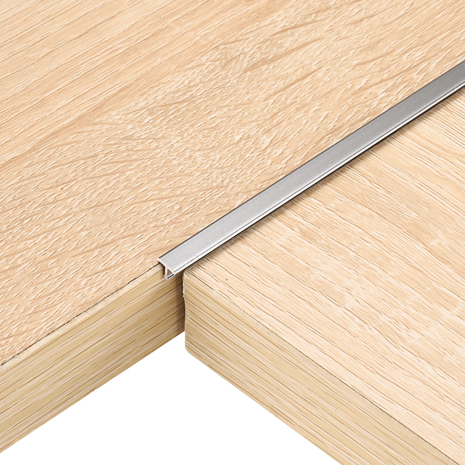 sourcing map 2Pcs 2.9ft x 0.24" T Molding Floor Transition Strips, Aluminium Alloy Vinyl Flooring Gap Trim for Joining Laminate Planks Tiles Floor Gaps, Gray — image 1