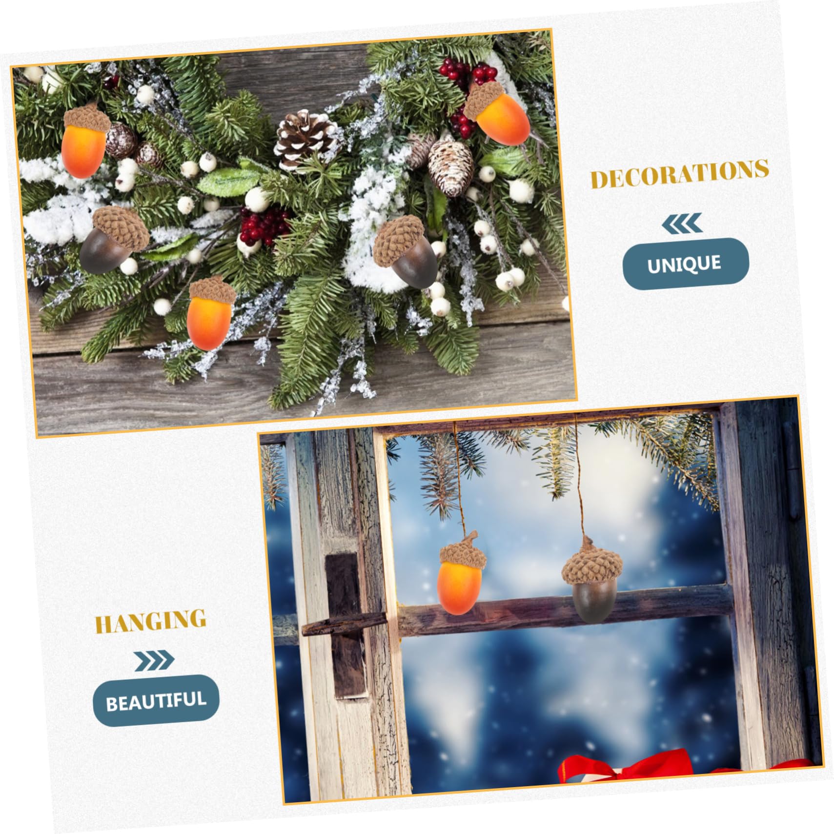 Amazon.co.jp: HOMOCONO 50個 人工どんぐり どんぐり飾り