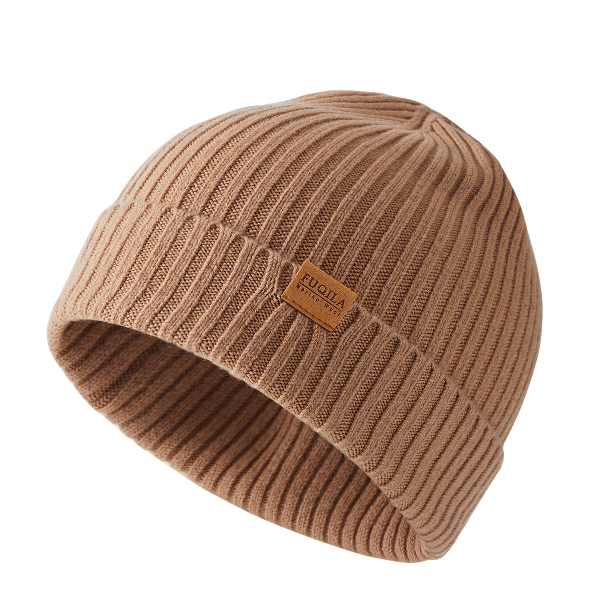 100% Merino Wool Cuff Beanie Hat Unisex Warm Winter Caps 
