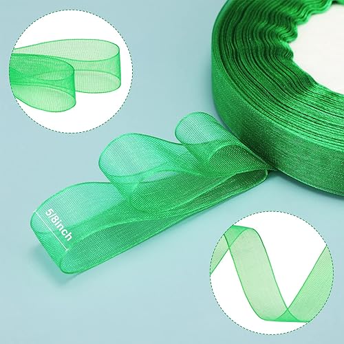 Vista 51 de Outus Outus - Cinta de organza transparente brillante para envolver regalos, cinta de gasa transparente, cinta de tul de malla (blanco, 1.6 pulgadas)