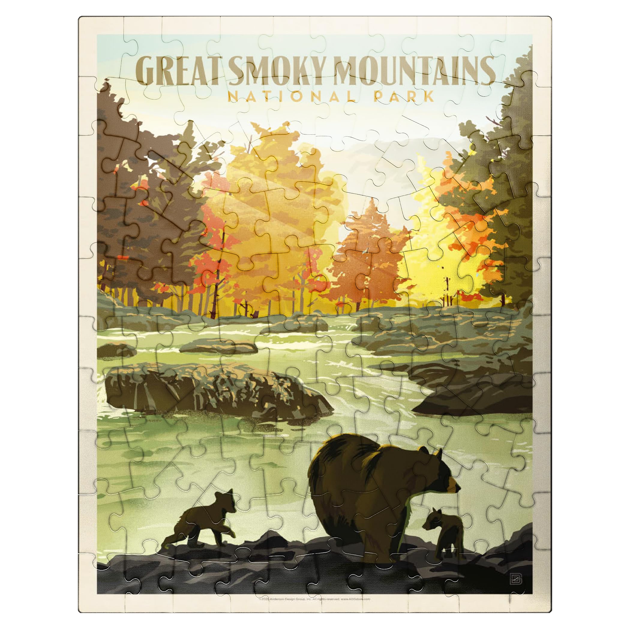 MyPuzzle Great Smoky Mountains National Park: Play Time - Premium 100 Piece Jigsaw Puzzle for Adults