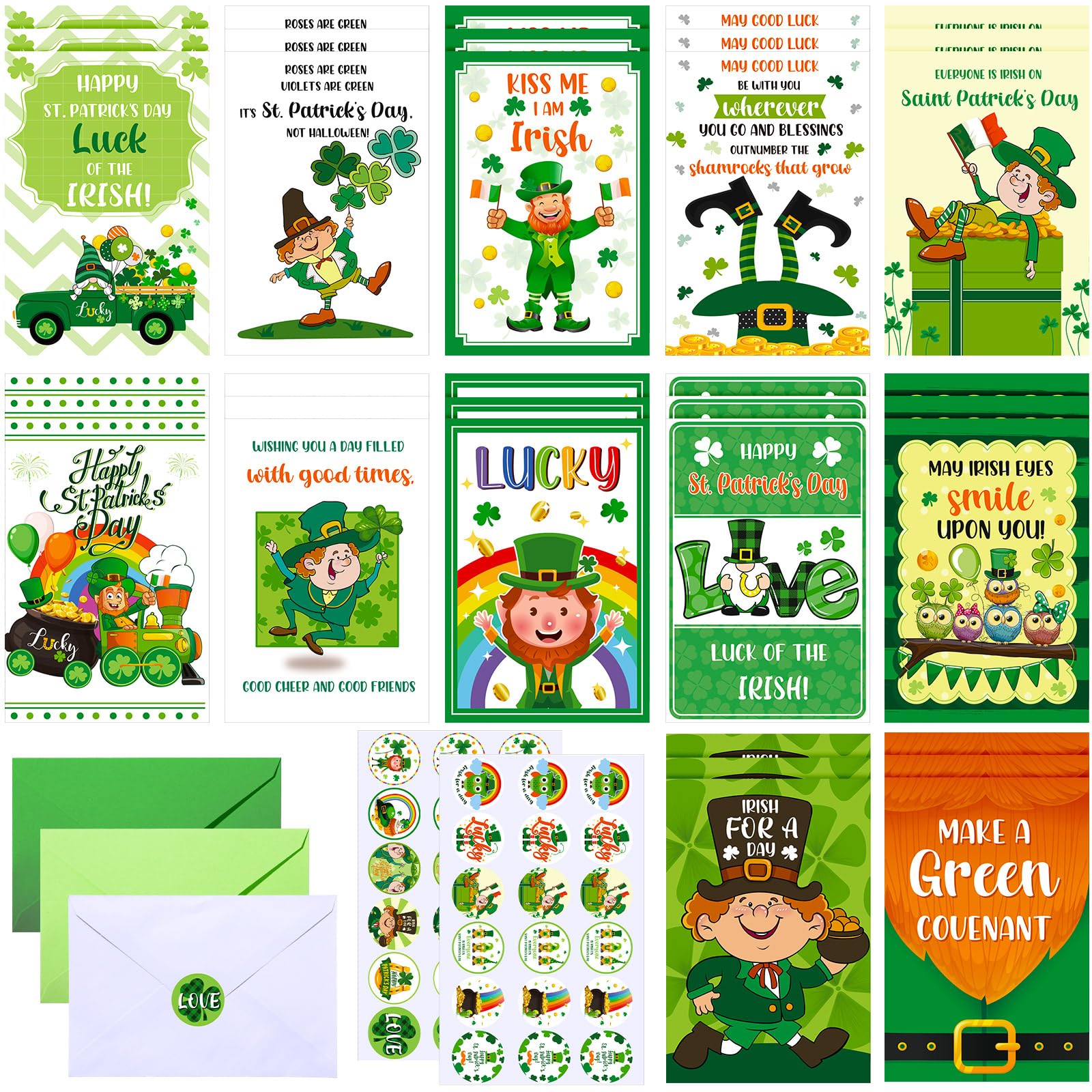 amazon-com-24-pcs-st-patrick-s-day-card-for-kids-with-envelope-st-patrick-s-day-stickers-green-shamrock-gold-coin-irish-cards-st-patrick-s-day-assorted-greeting-cards-for-st-patrick-s-day