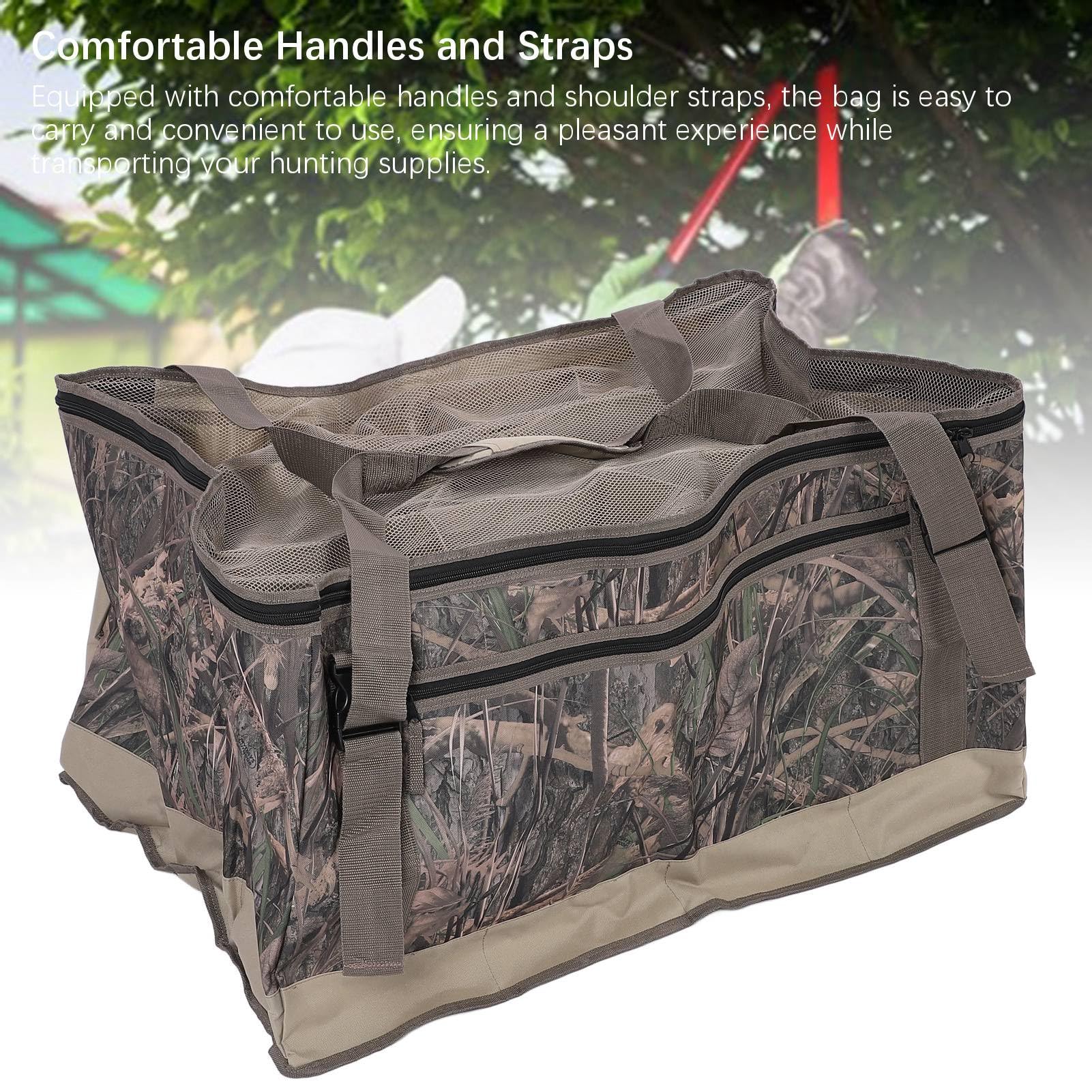 12 Slot Duck Decoy Bag, Adjustable Shoulder Straps Utility Tote Bag Organizer with Zipper Mesh Lid for Outdoor Activities Camping 31.5x23.6x16.5in