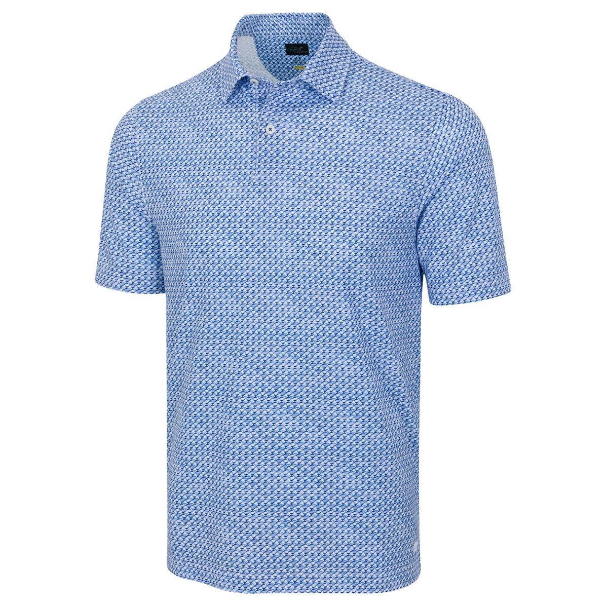 Greg Norman Men's Shark Tail Matrix Golf Polo Shirt - XL/Navy Blue