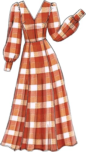 Miniatura 7 de Vogue V9328E5 Easy Women's Flared Sleeve Dress Sewing Patterns, Sizes 14-22, White