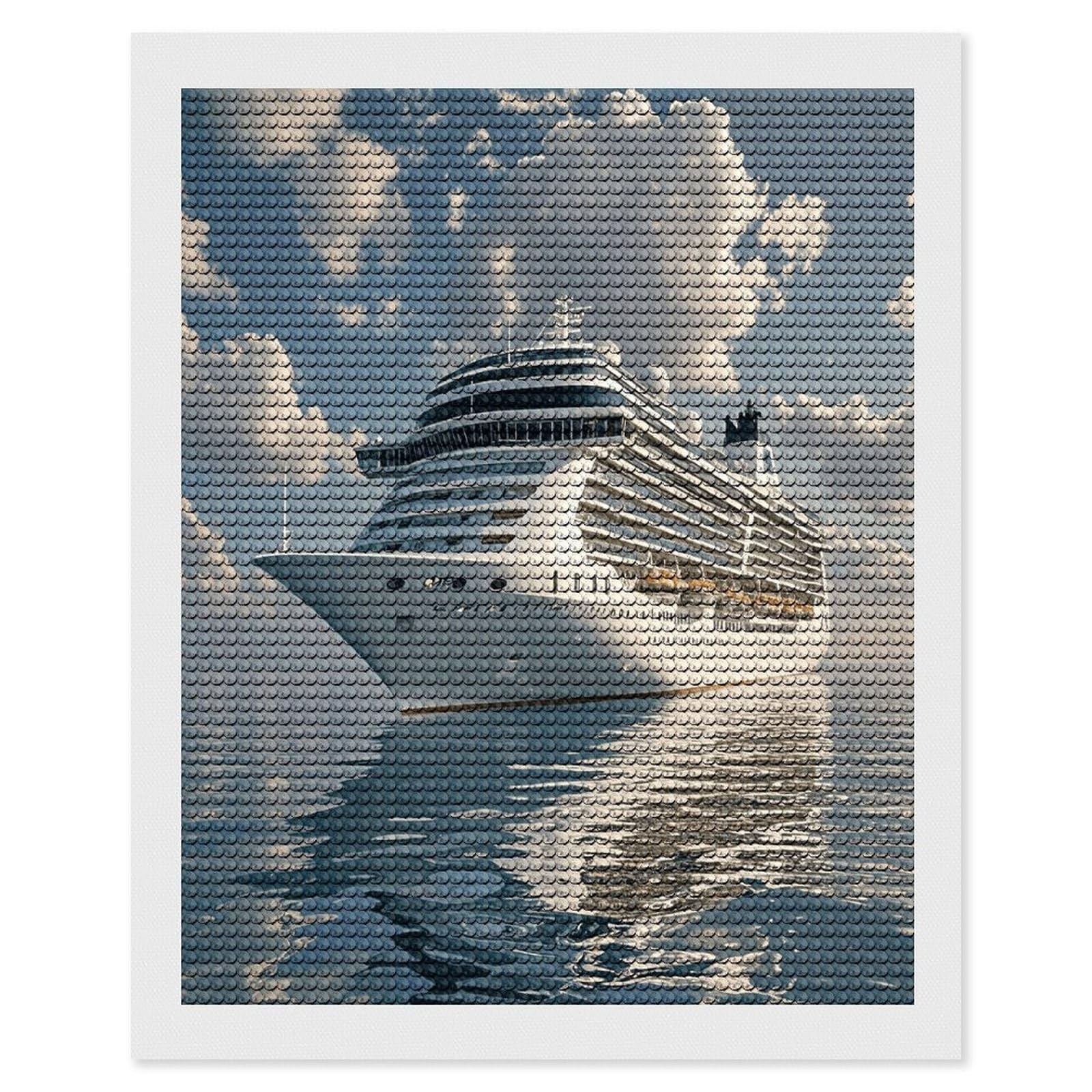 FekiLoot Cruise Ship Diamond Painting Kits for Beginners DIY Diamond Art Kits for Adults Full Drill Round Diamond Dot Gem Art Painting Fun DIY Crafts for Home Kitchen Wall Decor Gift 16"x20"