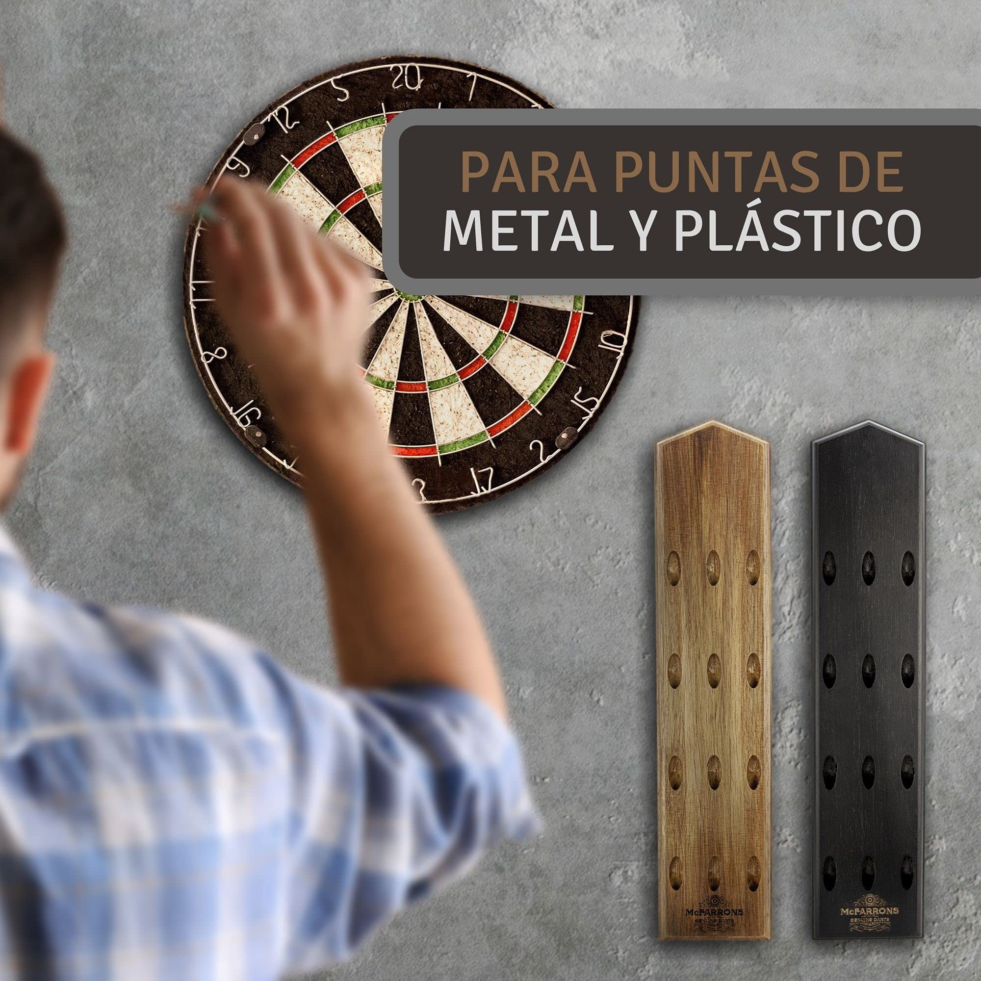 Soporte de Madera para 12 Dardos - Práctico Soporte de Pared, Ideal como Accesorio para Todas Las Dianas, Adecuado para Steeldarts, Softdarts