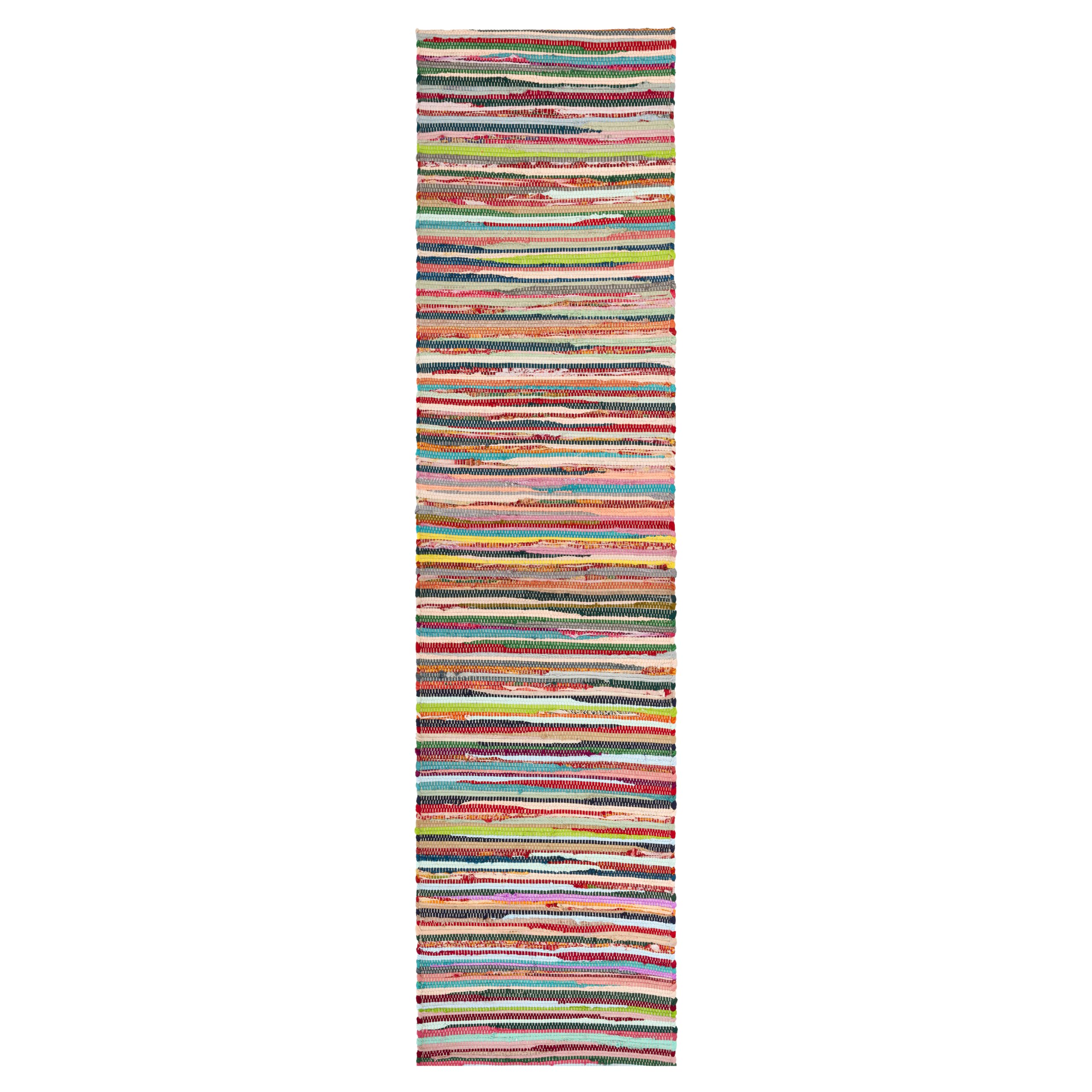 Bravich Cotton Chindi Rug Multicoloured 60 x 230 cm (2ft x 7ft7), Handwoven