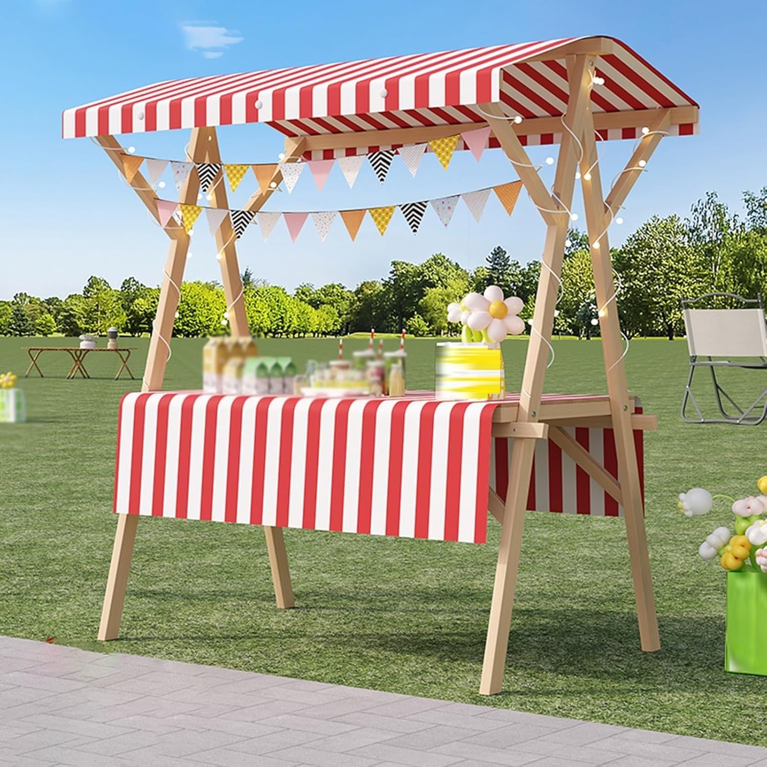 Genérico Carrito Plegable para Festivales, Carrito de Camping portátil, Carrito Plegable, Carrito de Comida Ligero y portátil mercados agrícolas al Aire Libre, Festivales y Eventos. Di