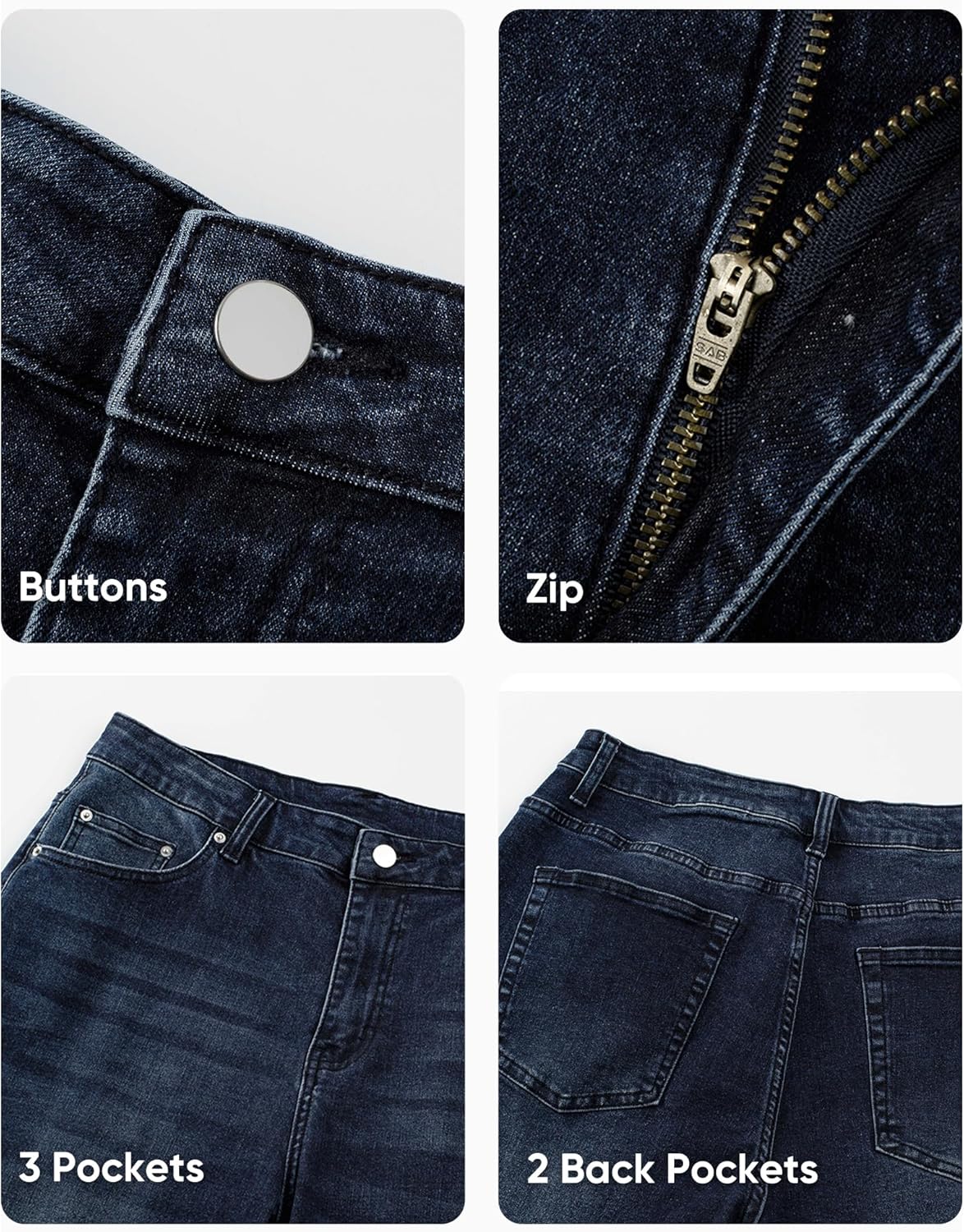 JMIERR Mens Classic Relaxed Fit Jeans Stretch Casual Baggy Denim Pants - Image 5