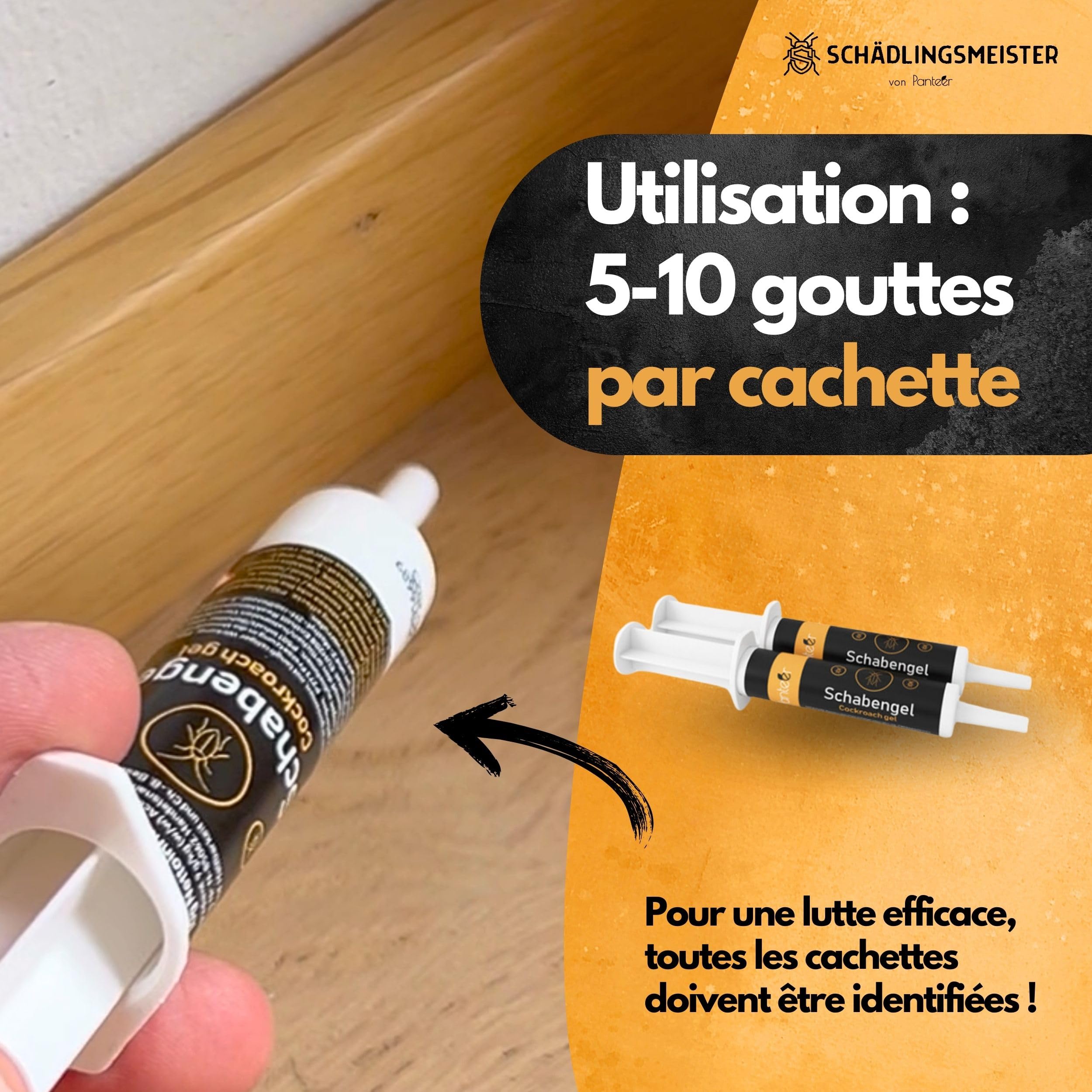 Kit Anti-Cafards - Contre Les Cafards - 5 Boîtes d'appâts XXL et 2 Gels de 10 g - Efficacité Prouvée Par Des études