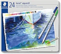 Lápis de Cor Aquarelável, Staedtler, Karat, 24 Cores