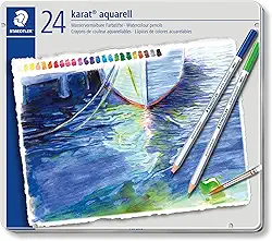 Lápis de Cor Aquarelável, Staedtler, Karat, 24 Cores