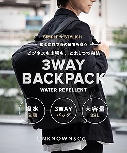 UNKNOWN＆Co. アンノウンアンドコー 3WAYビジネスバッグ Amazon | [アンノウンアンドコー] ビジネス バックパック 3WAY 撥水 PC