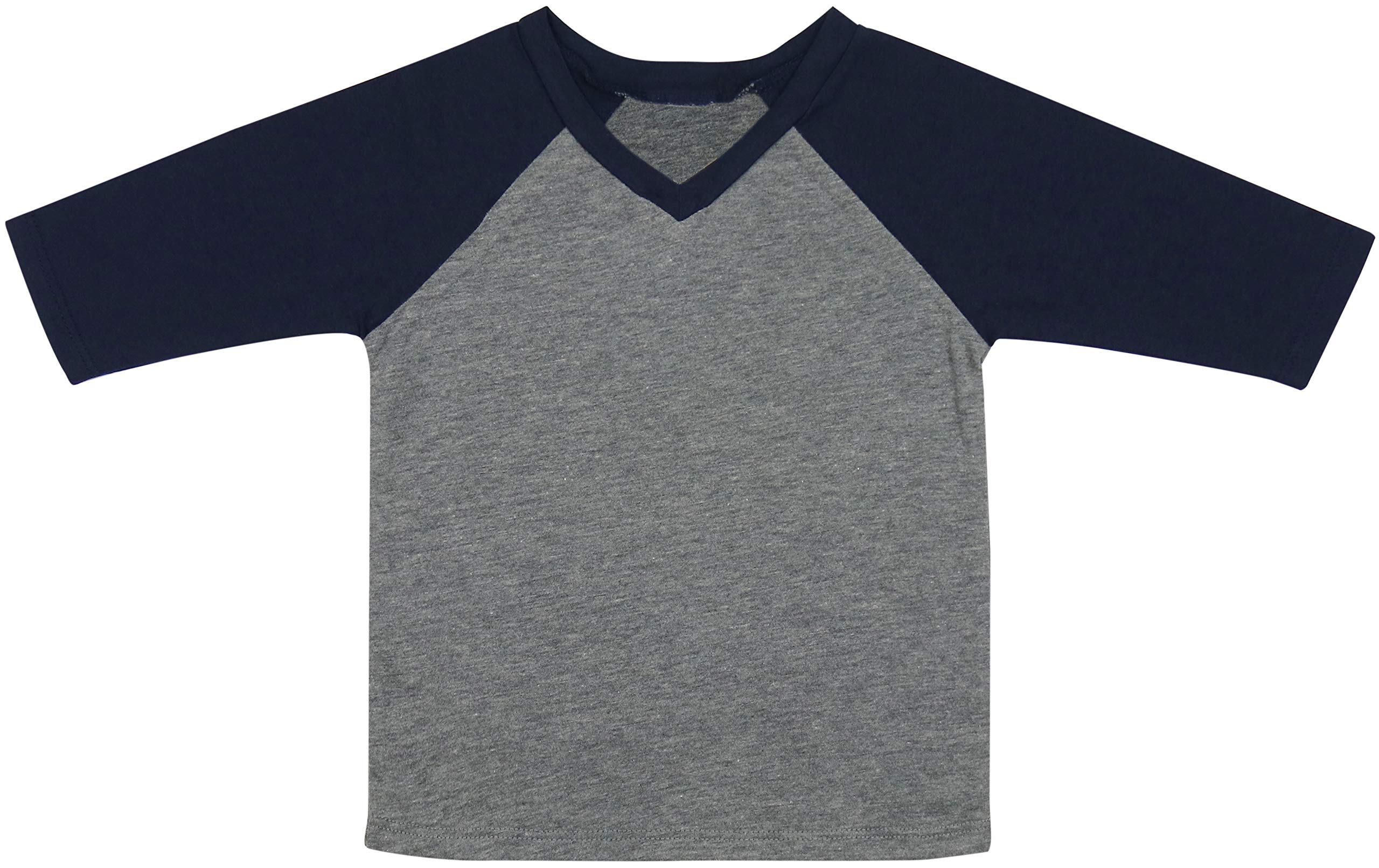 ToBeInStyle Kids Boys Girls Cotton Jersey Contrast Raglan V-Neck Tee T-Shirts