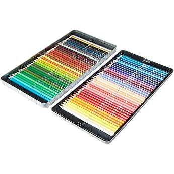Amazon Basics 72 Assorted Coloured Pencils in Tin