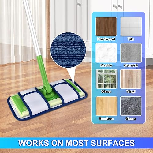 Miniatura 7 de Paquete de 4 almohadillas reutilizables para trapeador Swiffer Sweeper Mops Swiffer fregona almohadillas de repuesto para chorro húmedo y barredora,