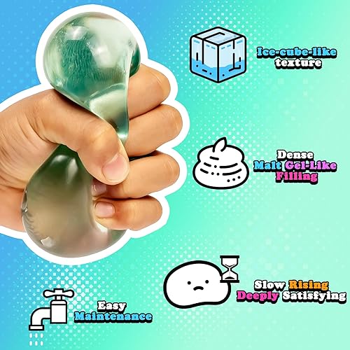 Miniatura 3 de Cubo sensorial para el estrés, cubo de hielo relleno de gel de alta densidad, juguete para aliviar la ansiedad, levantamiento lento, TDAH y ayuda