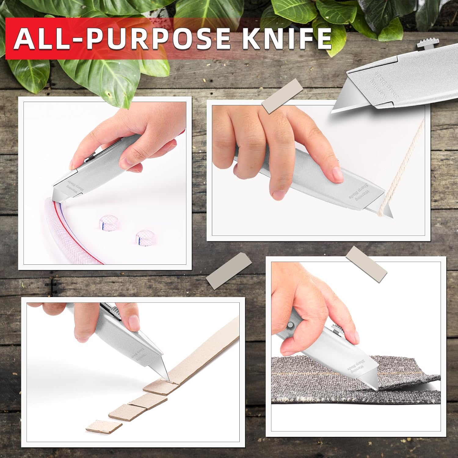 DIYSELF 30 Pack Box Cutter Heavy Duty Aluminium Shell Utility Knife | SK5 Steel Sharp Blade | Retractable Knife for Cutting Cartons Ropes and Cardboard | Home and Office Use, PVC Pipe Cutter(Silver)