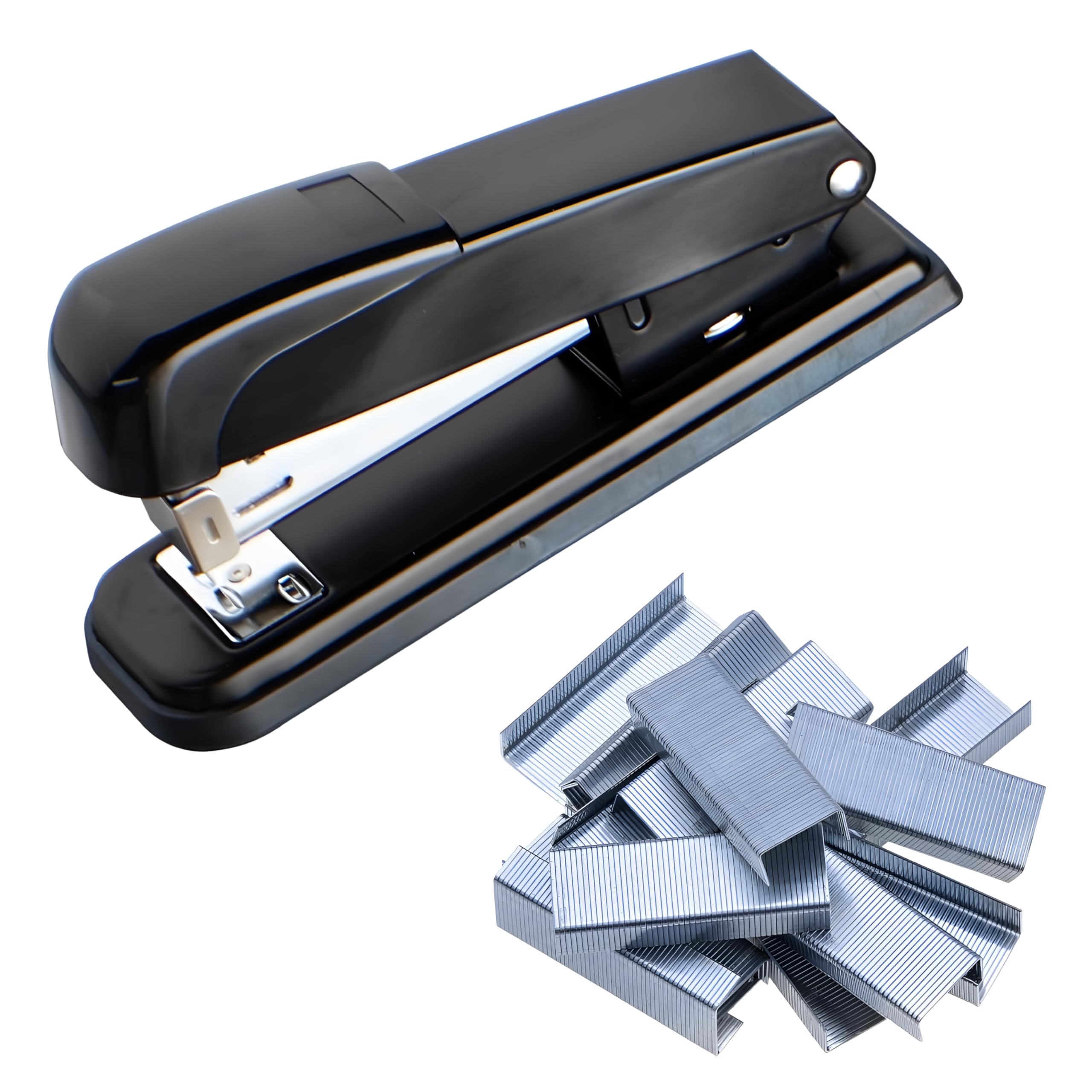 SOMCO - Stapler with 5000 Staples - 20 Sheet Staple Capacity - Ergonomic Black Metal Stapler with Comfort Grip - Ideal for Home & Office Use, Jam Free Technology, Strong Steel Staples