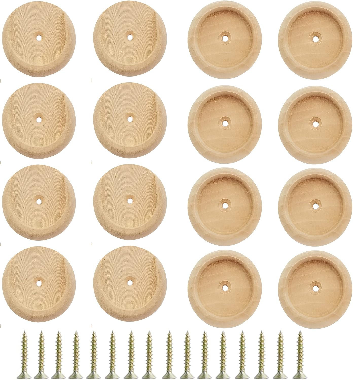 Round Wooden Closet Rod Holders Wood Closet Rod Flange Closet Pole Socket End Supports Wardrobe Pole Holder Round 8 Set