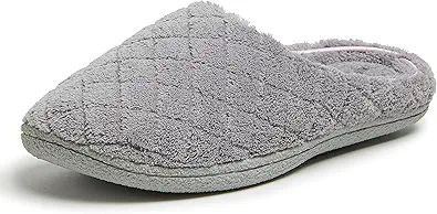 Dearfoams Leslie Quilted Terry Slippers - Blue