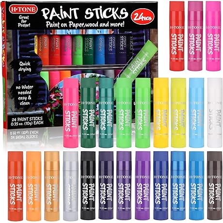 24 Colors | Premium Silk Crayons: Washable, Twistable, & Smooth Tempera Paint...