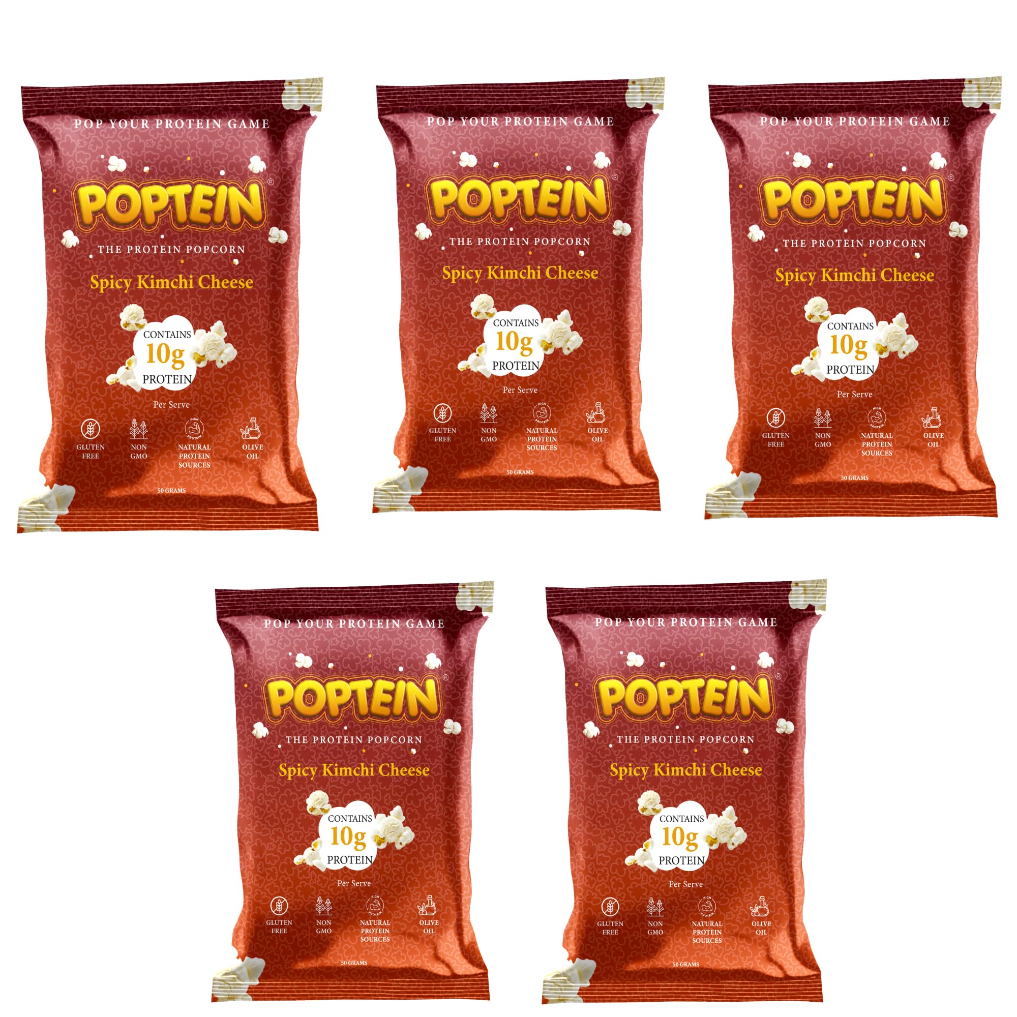 POPTEIN™ | India’s First Protein Popcorn | Kimchi Cheese | Pack of 5 | 10g Protein/Serve | High-Protein Snack | No Protein Powders | Clean Ingredients, Made In Olive Oil | Gluten-Free & Non-GMO | No artificial Ingredients-image-48
