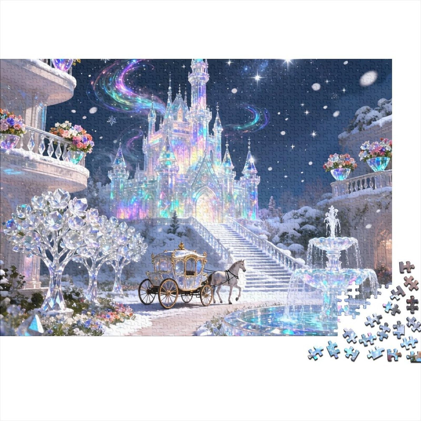 Frozen Castle Scenic View 1000 Piece Jigsaw Puzzle Adults 52x38cm/1000pcs