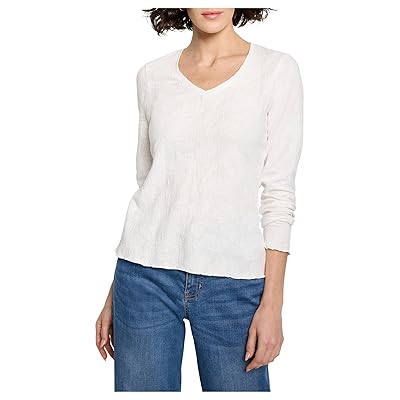 NIC+ZOE Lace Knit V Neck T Shirt Women
