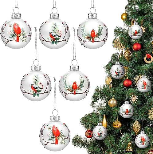6 piezas de adornos redondos de cristal para árbol de Navidad, árbol de Navidad, bolas de Navidad, bolas de Navidad, adornos para Navidad (estilo 6 piezas de adornos redondos de cristal para árbol de Navidad, árbol de Navidad, bolas de Navidad, bolas de Navidad, adornos para Navidad (estilo