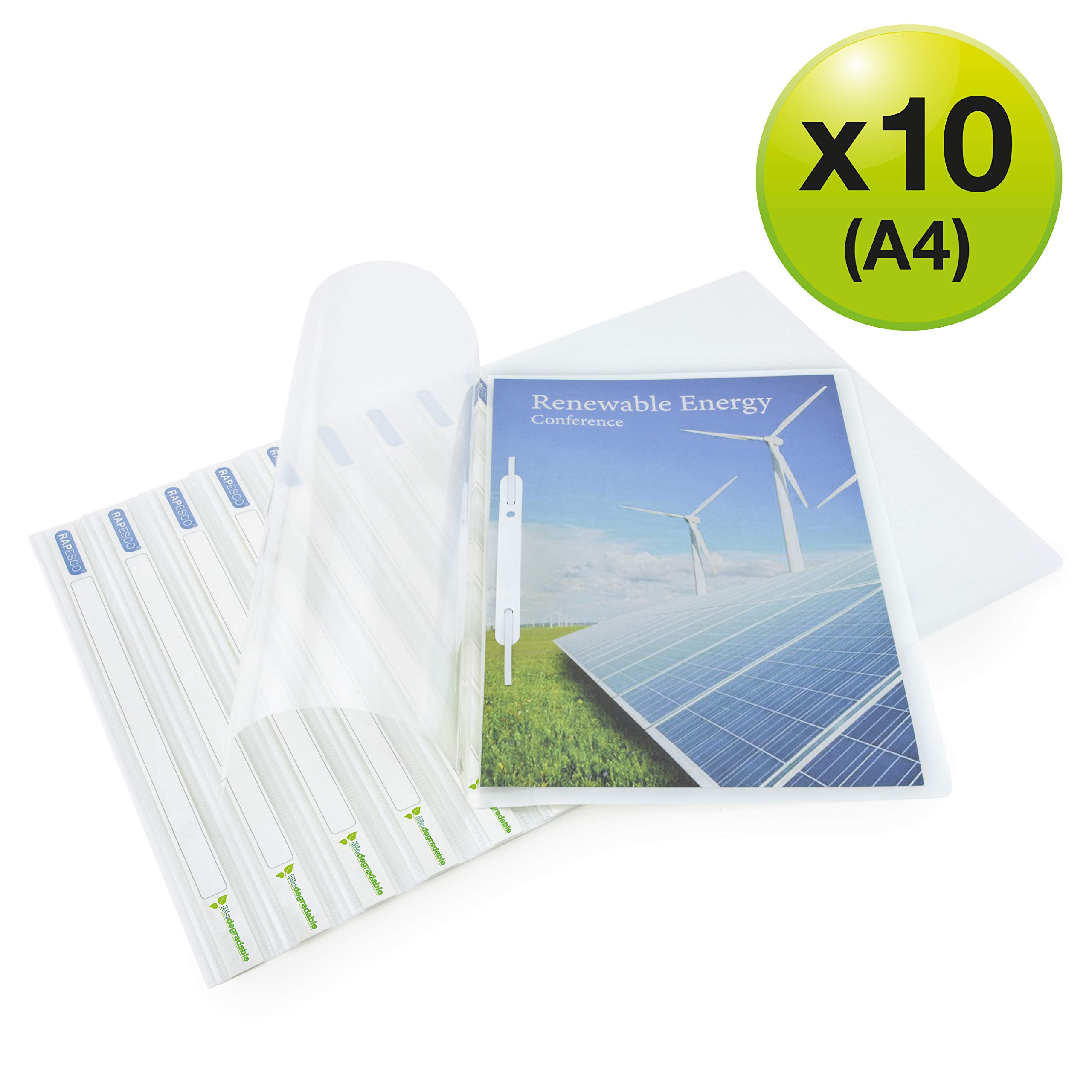 Rapesco 1591 ECO Report File, A4, White, Pack of 10