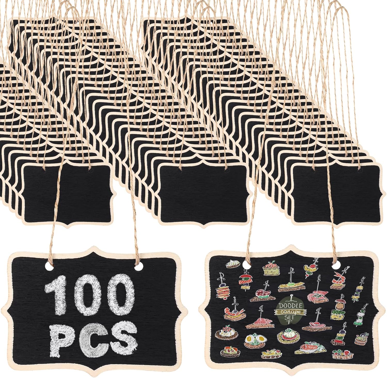 Outus Chalkboard Tags with String Mini Chalkboards Sign