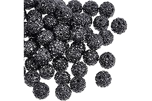 100-Piece Black Rhinestone and Clay Beads for Captivating Creations