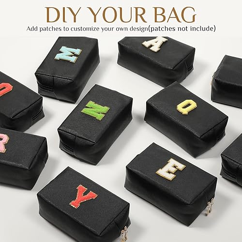 Miniatura 3 de Cunno 100 bolsas de maquillaje estéticas a granel de piel sintética a granel, bolsas de cosméticos para bricolaje, bolsa de maquillaje preparada,