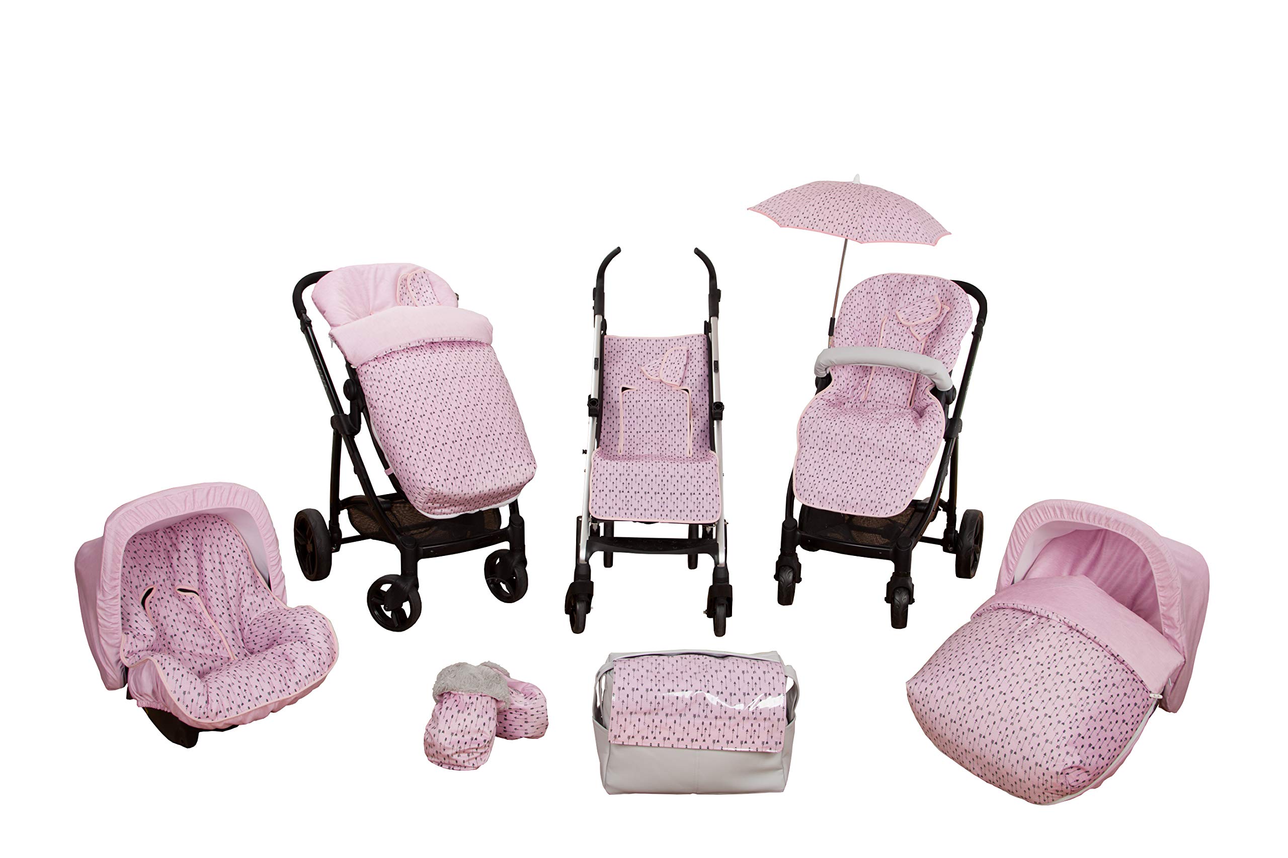 Babyline Arrow - Saco de silla con manoplas, unisex, color rosa