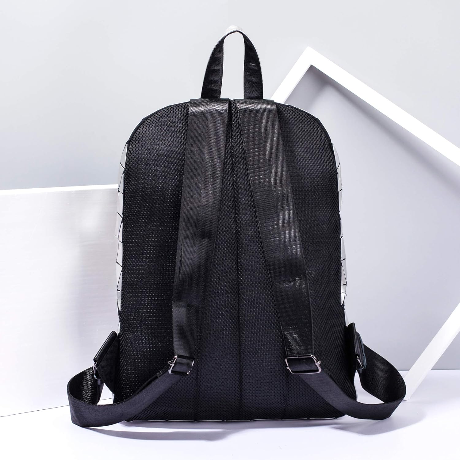 LorranTree Geometric Backpack Luminous Backpacks Holographic Reflective Bag Lumikay Bags Irredescent Rucksack Rainbow - Image 6